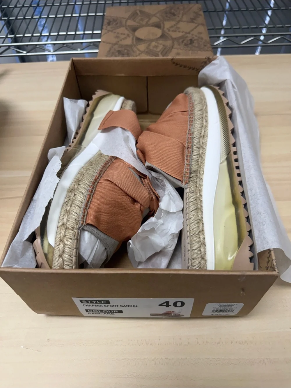 Free People Women's Rust/Beige Espadrille Platform Slide Sandals